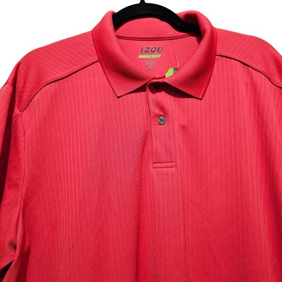 Izod Men's‎ Cool FX Performance Polo Shirt L/G Salmon - Picture 2 of 15